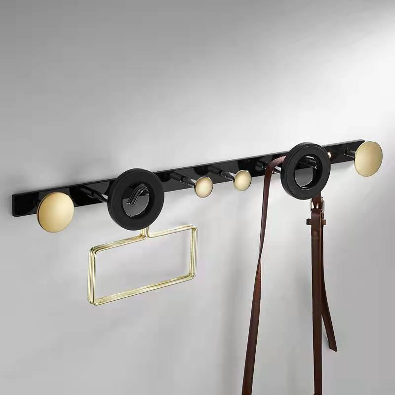 

Tuqiu крючок для халата вешалка для полотенец акриловый крючок для одежды шляпа черный золотой ряд крючок для халата ванная комната латунный комплект фурнитуры для ванной кухонная вешалка