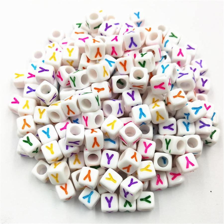 Acrylic Beads 100 Pcs/lot Letter Bead Jewelry Finding For DIY Necklace Bracelet Fashion Wholesale New 6mm High-quality