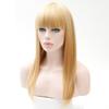 Natural Ladies Long Straight Synthetic Wigs With Bangs Brown Blonde Hair for Women Daily Party Cosplay Heat Resistant Fiber