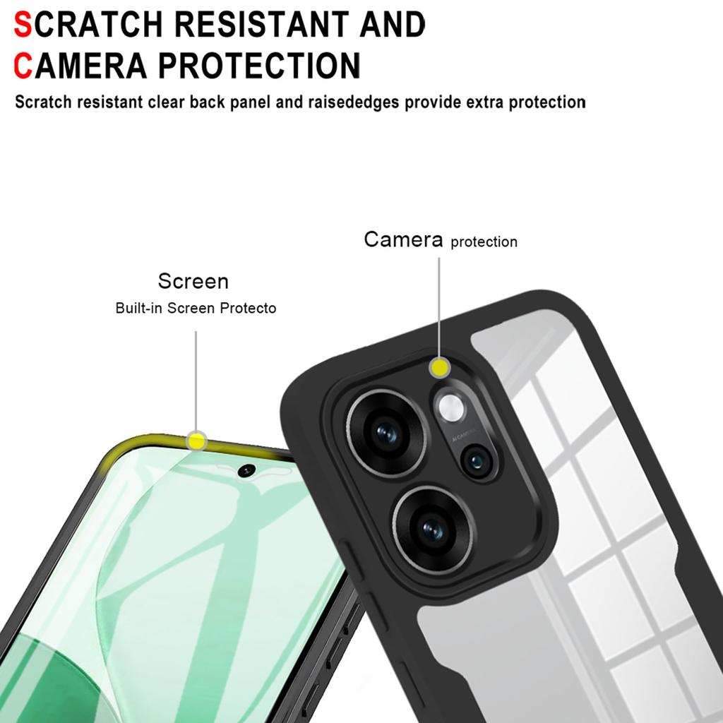 For Oppo Reno14 F 5G Case Acrylic + TPU Clear Phone Cover with PET Screen Film