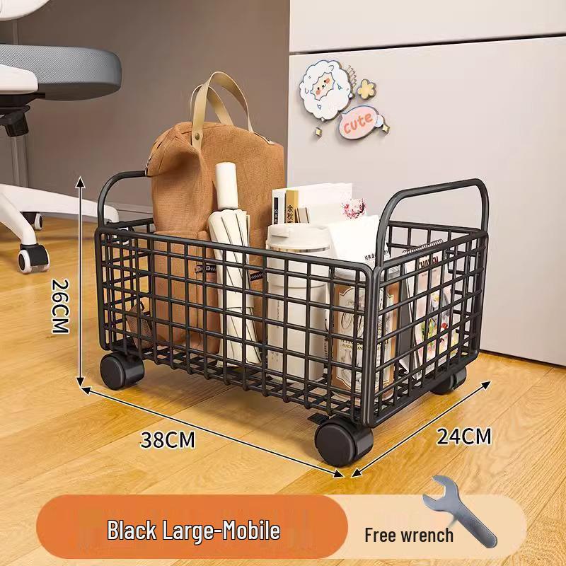 Compact Storage Cart with Casters for Bags, Backpacks, Books, and More