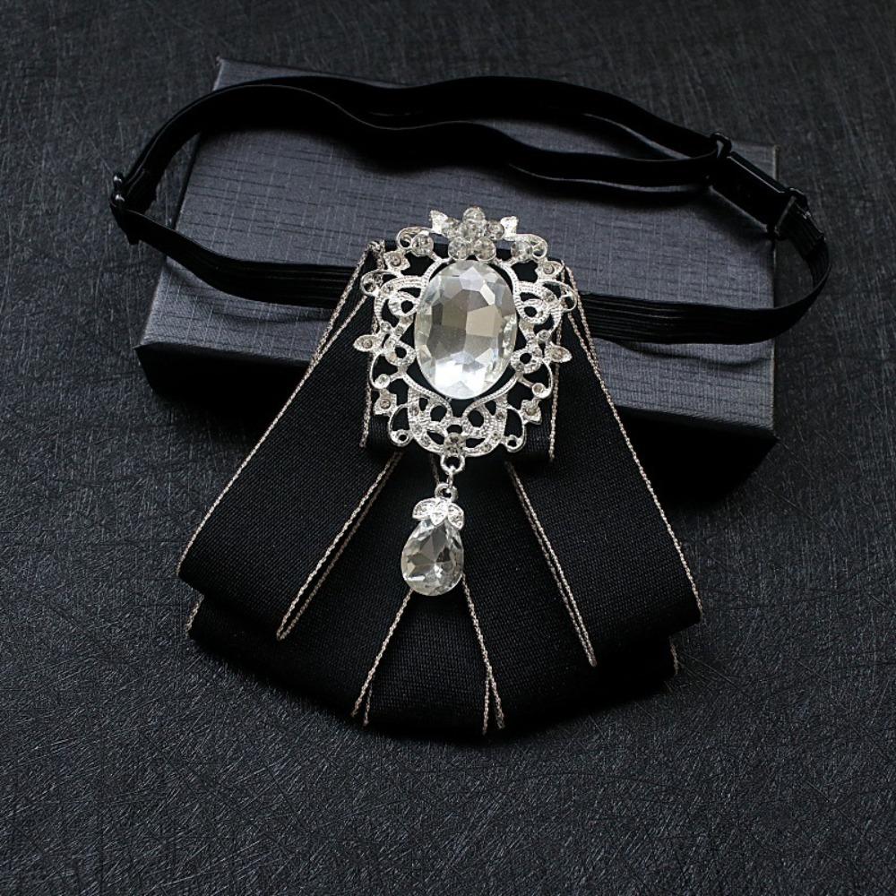 Polyester Strass Fliege Einfarbige Hemdkragen Luxus Band Fliege Täglich