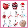 Teeth Protection Copper Red Heart Medical Care Dental Nurse Beads Charm For Original Bracelet Woman Girl Jewelry