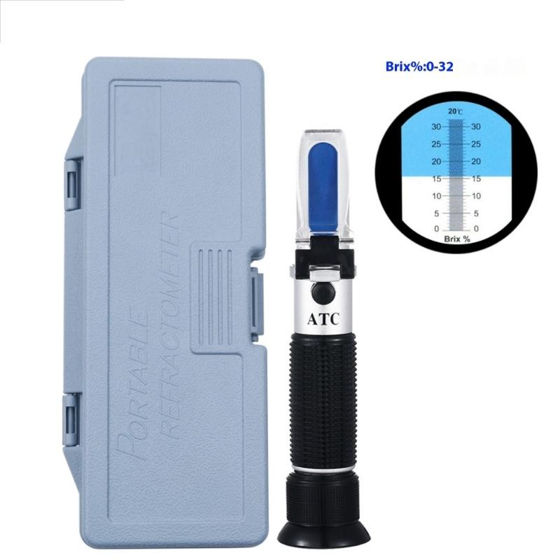 Handheld Refractometer For Sugar Content Measurement 0-32% With ATC Professional Tool For Food Industry & Manufacturing