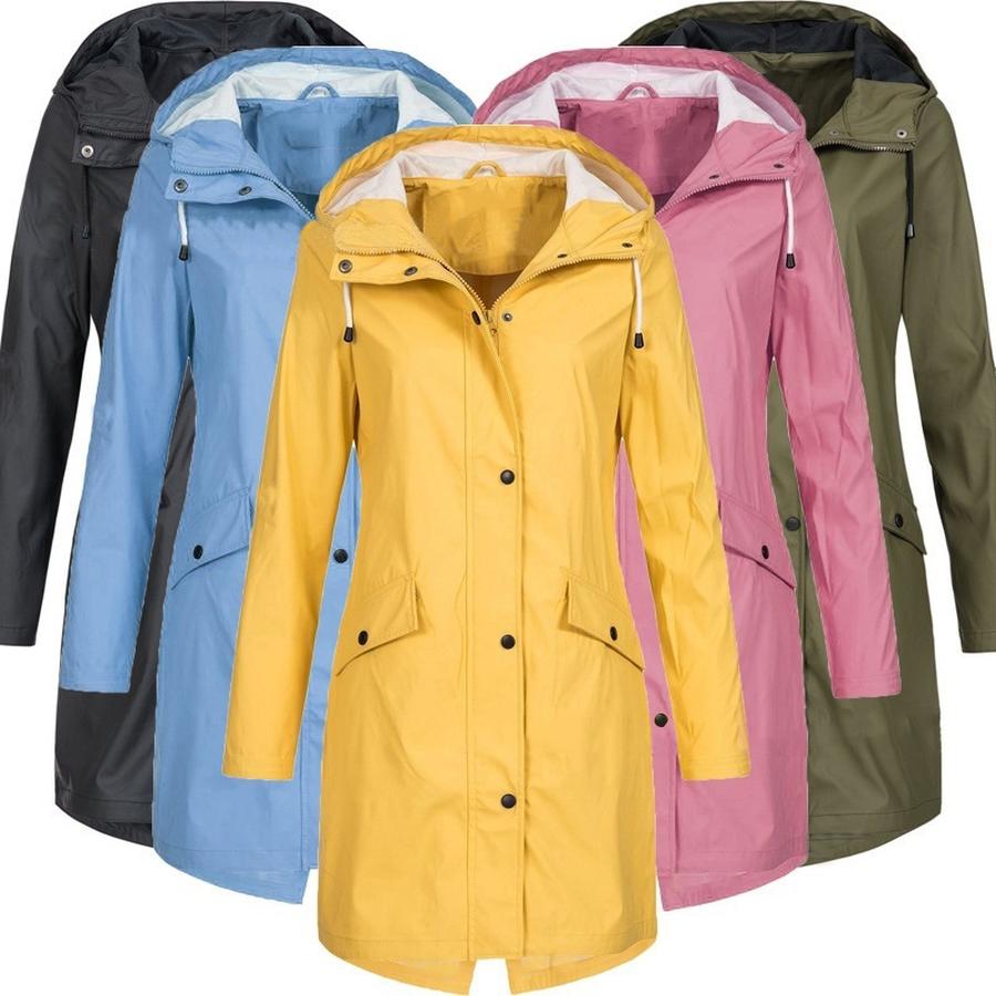 Giacca da Escursionismo Impermeabile Tong Boke Autunnale Nuova Collezione per Donna Lunghezza Lunga Cappotto da Esterno
