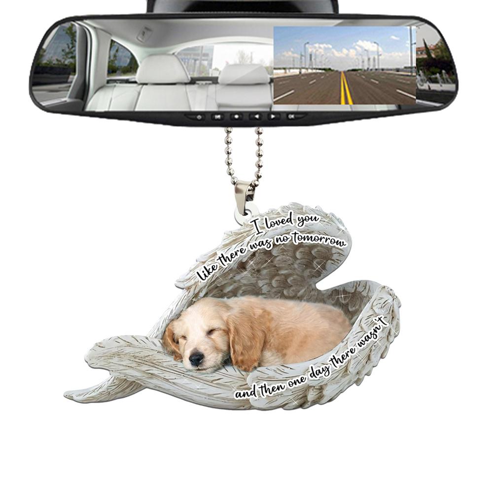 Собака Акриловый Орнамент Собака Спящий Ангел Орнамент 2D Милые Крылья Акриловый Ангел Декор Для Двери Вечеринка Стены Рождественская Елка Машина