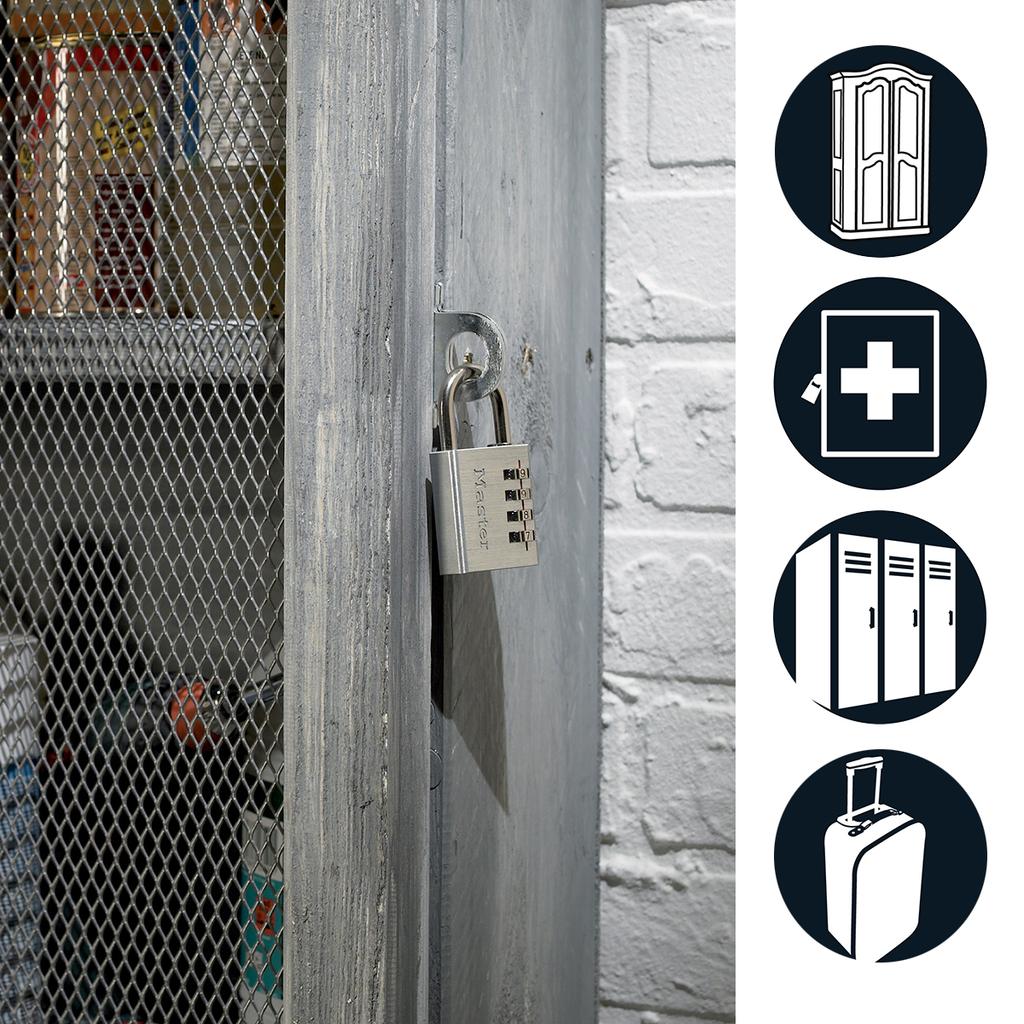Master Lock Combination Padlock in Aluminium, 40x78x15 mm