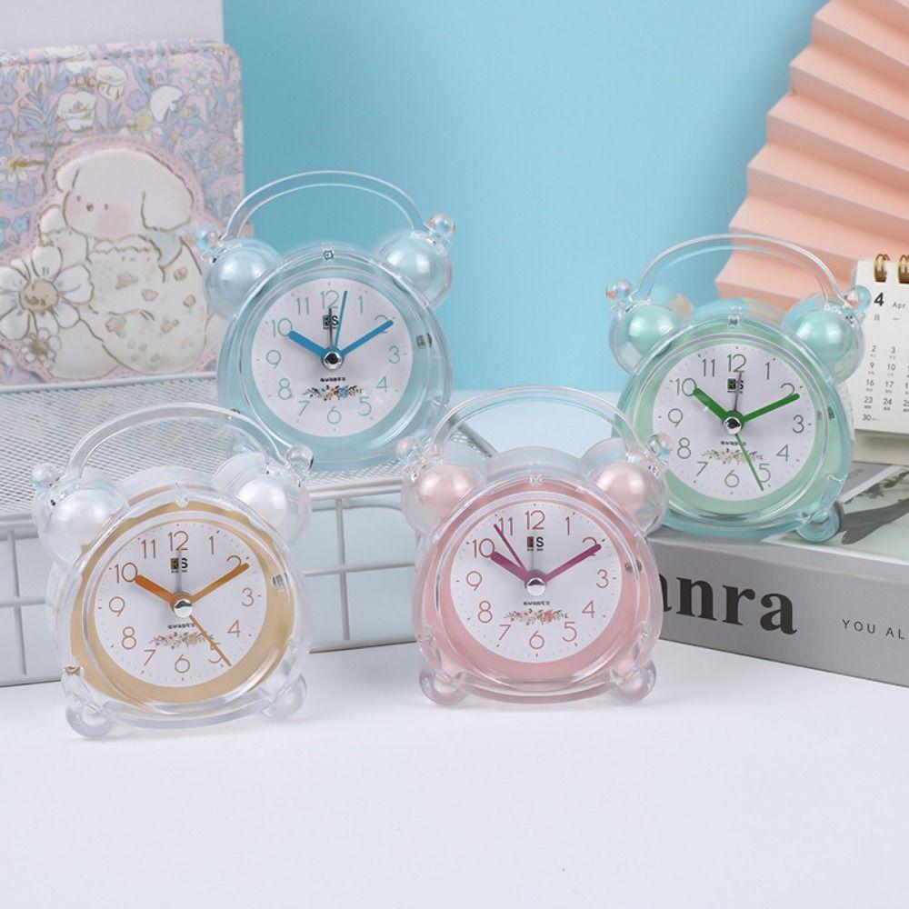 

With Light Luminous Alarm Clock Rural Small Desk Clock Fashion Silent Alarm Clock Bedroom розовый