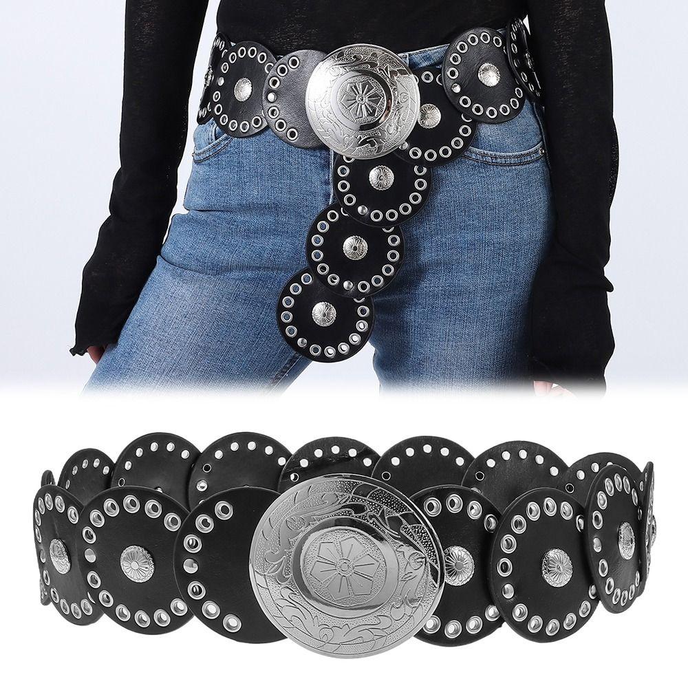 

Преувеличенный ковбойский ремень с диском в западном стиле, широкий ремень с полым диском для женщин