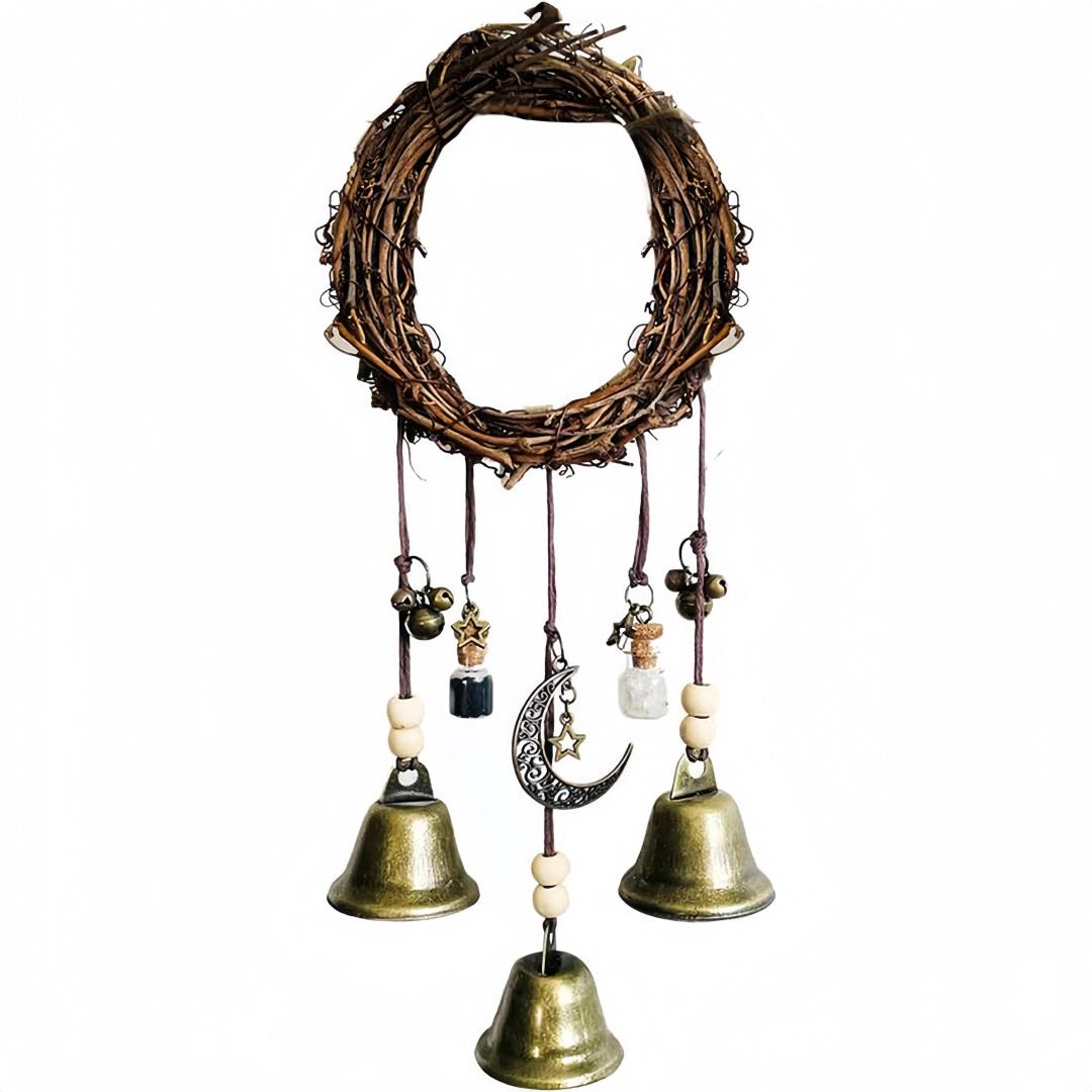 

Witch Vine Ring Bell Door Handle Pendant Vine Wind Chime for Window Sill Hanging Home Decoration Wall Hanging Commemoration сірий