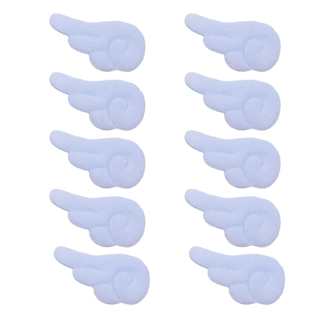 10PCS Double Sided Angel Wing Shape Sewing Patches Cute Hair Applique for DIY Doll Bag Hat Scarf Patches Hair Clip Decor
