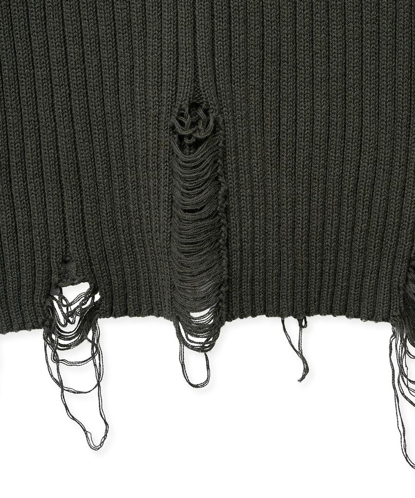 NOIRER Cotton Damaged Combat Knit (Khaki)