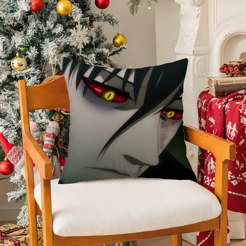 Cartoon Anime Devils Line-L Pillow Case Silky Short Plush With Invisible Zipper Dustproof Sofa Cushion Cover For Home Decor