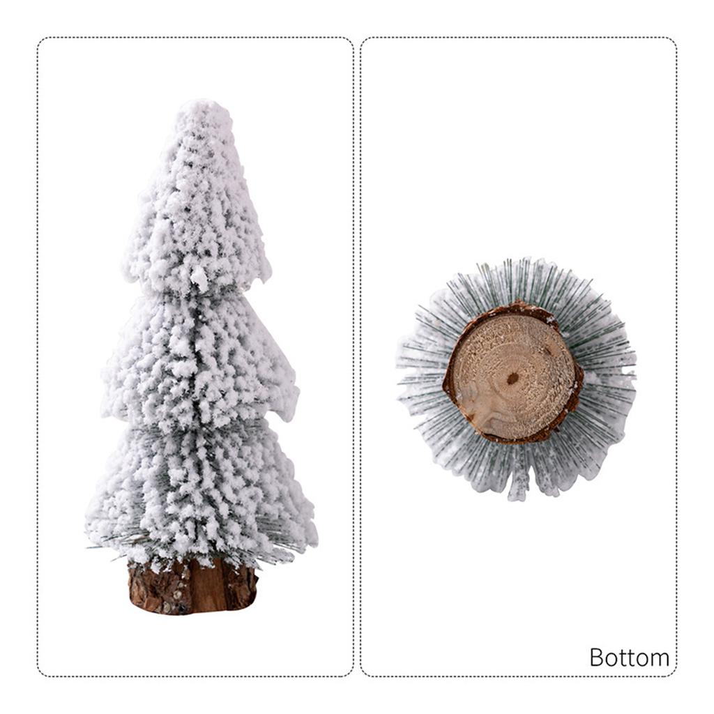 Christmas Tree Ornaments Small Decorative Snow Pine Tree with Base Party Supplies for Home Holiday Desktop Decoration