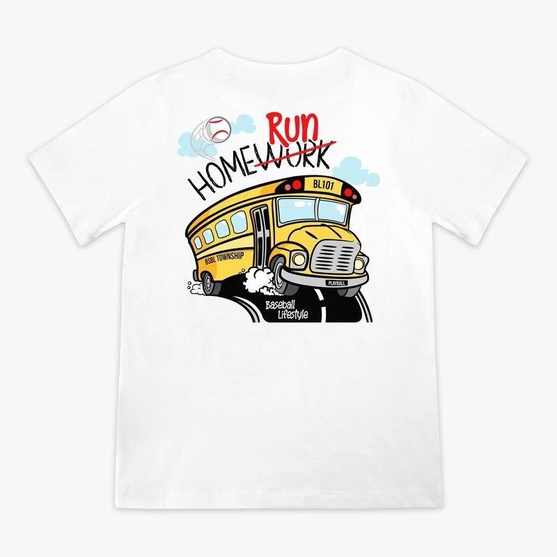Homerun Bus Youth Tee - White S