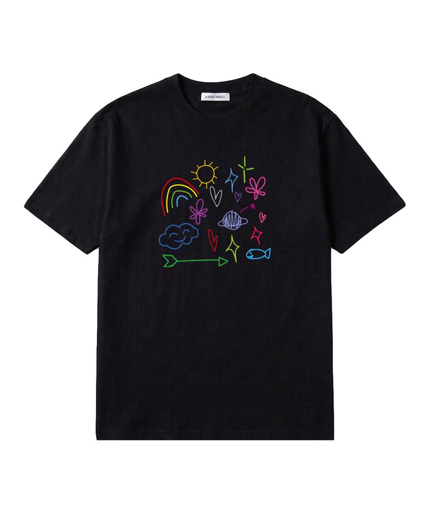 Eolaiteuaenggeul Rainbow Loose Tee (Black)