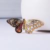 Retro Rhinestone Big Wings Butterfly Brooch For Women Men Elegant Sweet Flying Butterfly Enamel Pins Insect Animal Badge Jewelry
