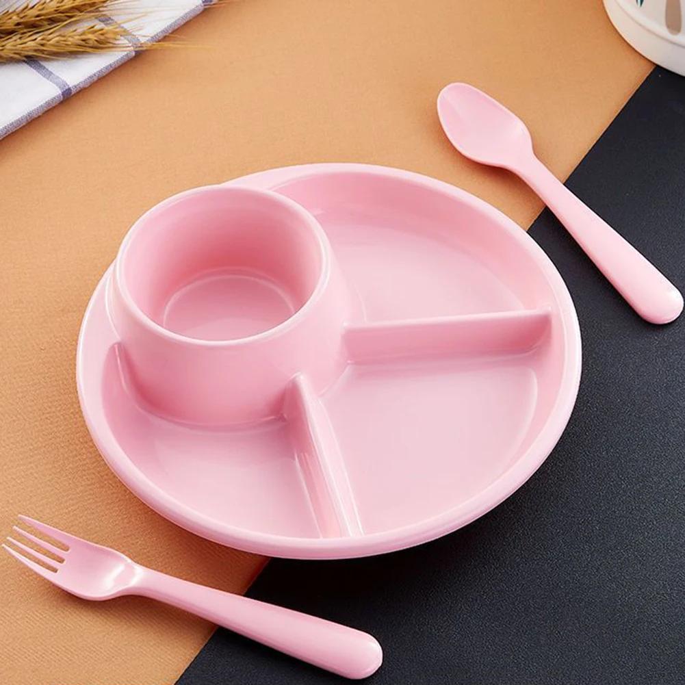 Creative Grid Plate Food Grade Material Quantitative Weight Loss Meal Children High and Low Temperature Resistant Tableware Set