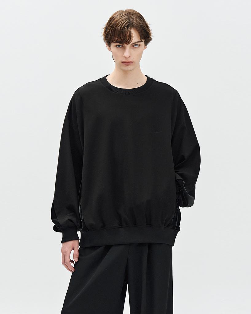 ZIOSONGZIO High-Gloss Volume Sweatshirt Black Zh5Ts515Bk