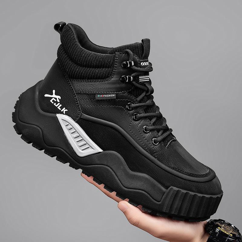 Martin boots men's high-top British style retro outdoor hiking mountain climbing leisure sports thick-soled heightening tooling boots