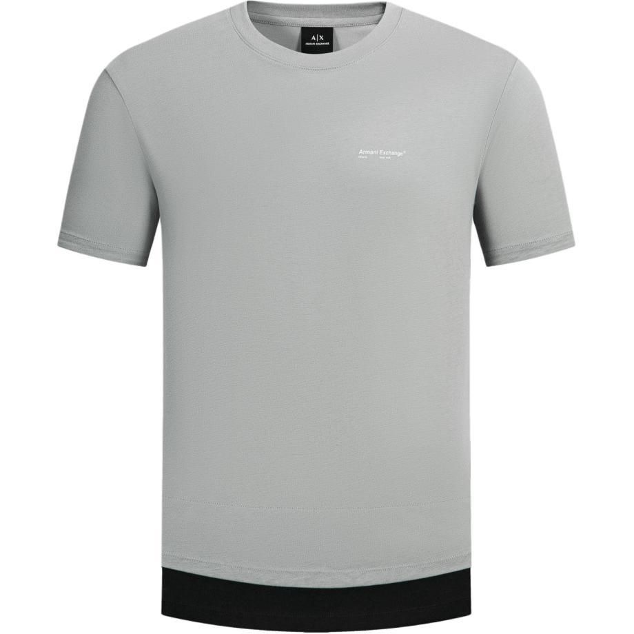 Emporio Armani 2025 Spring Summer Fashion Trend Color Block Casual Round Neck Versatile Short Sleeve T-Shirt Men tops XM000722-AF10362-U8051