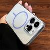 Luxury  Colored Magnetic Coil Wireless Charging Case for iPhone 12 13 14 15 16 Pro Max Plus Clear Back Cover Acssory