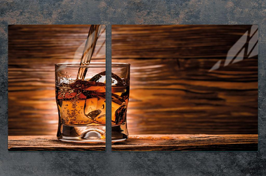 SZKLANA PŁYTA I DESKA DO KROJENIA 100x52 WHISKY