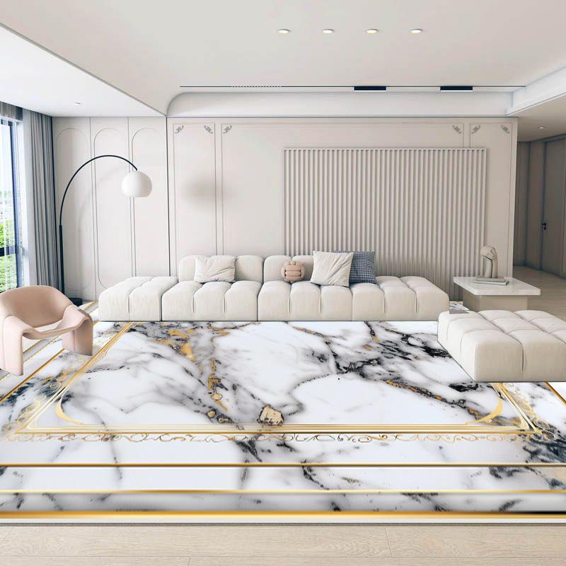 Marble Light Luxury Carpet for Living Room Decoration Coffee Table Soft Non-slip Floor Mat Home Bedroom Plush Rug Tapis
