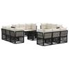 Garden Sofa Set 13 Pieces Black Poly Rattan