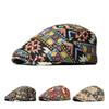 Sombrero de ala hacia adelante con estampado étnico retro literario para mujer, versátil, resistente al desgaste, gorra de niño, boina de pico de pato