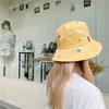 Cute Flower Bucket Hat Embroidered Fashion Domed Fisherman Hat with Flat Brim Women Summer Travel Beach Sun Hats