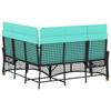 Garden Lounge Sofa Set Black and Turquoise 164 x 164 x 112 cm