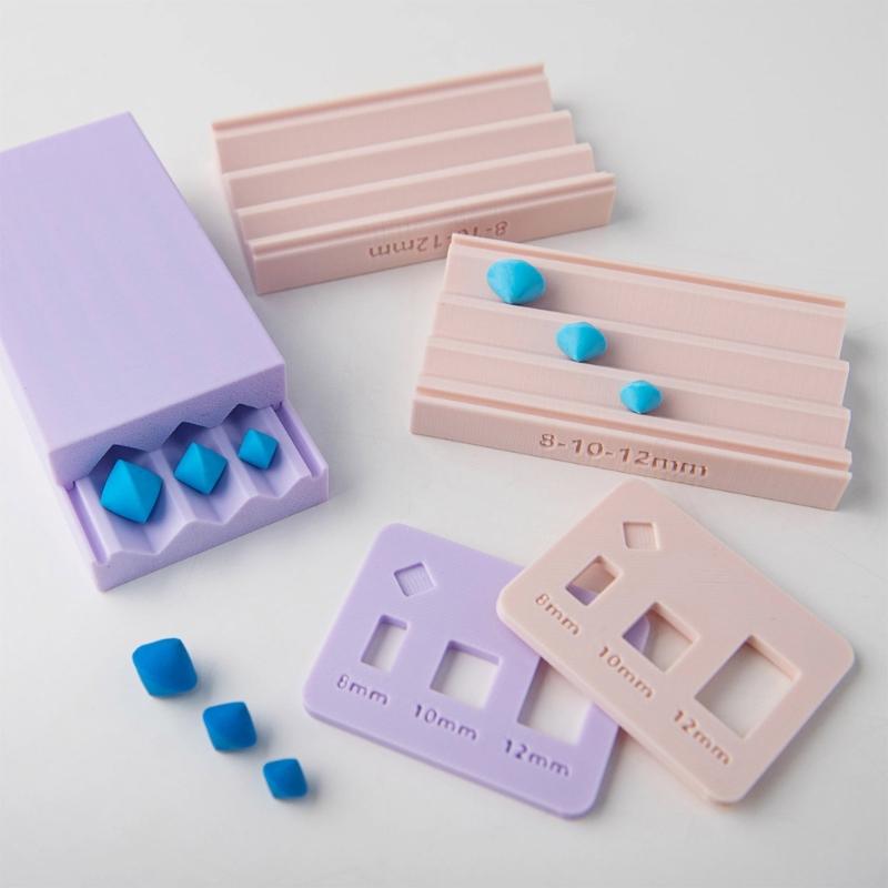 Diamonds Shape Clay Roller Moulds 2 Sizes Bead Making Tool Jewelry Crafting Essential Plastic Texture for Crafting
