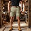 Pantalones Cortos Cargo para Hombre con 6 Bolsillos, Cierre de Botón, Cintura Elástica, Color