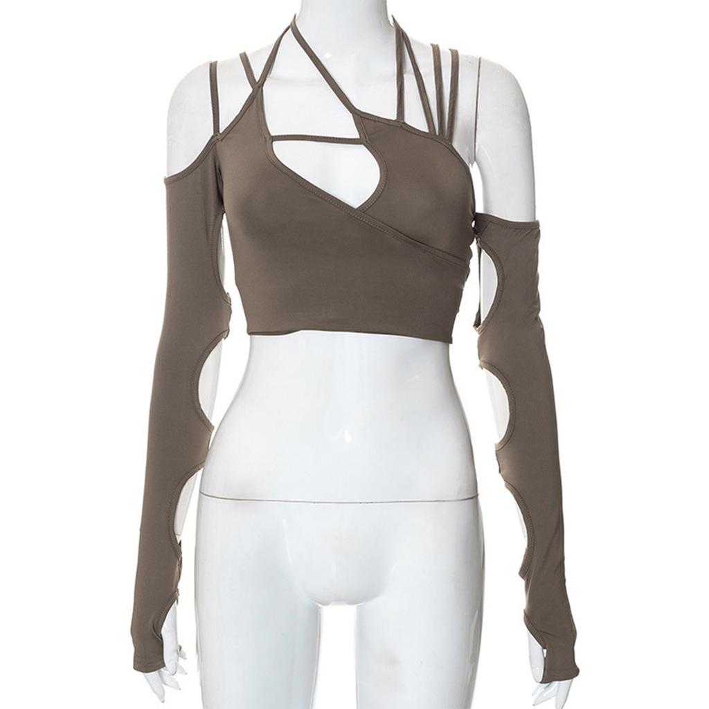 Women Short Sleeve  Soild  Sexy Cute Tee Slim Fit Tight Crop-Top T Shirt