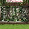 2D Rough Stone Wall Twisted Root Ivy Tropical Greenery Front Grass Lawn Backdrop