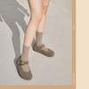 Mary Jane leather women's shoes autumn and autumn retro soft-soled single shoes inner height increase flat-soled one-pedal Birkenbean shoes