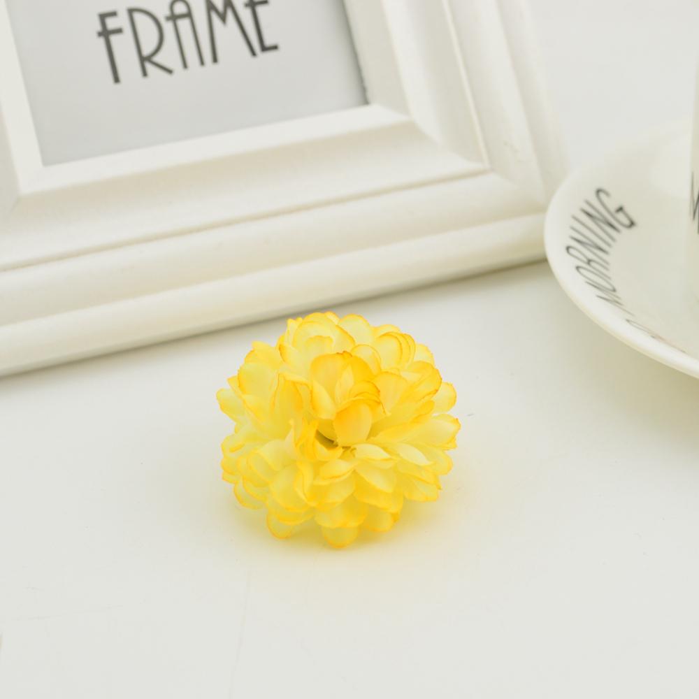 5CM 10pcs Multi-Layer Silk Chrysanthemum Heads Artificial Flowers Cheap for Home Wedding Decoration Diy Wreath Bride Bouquet