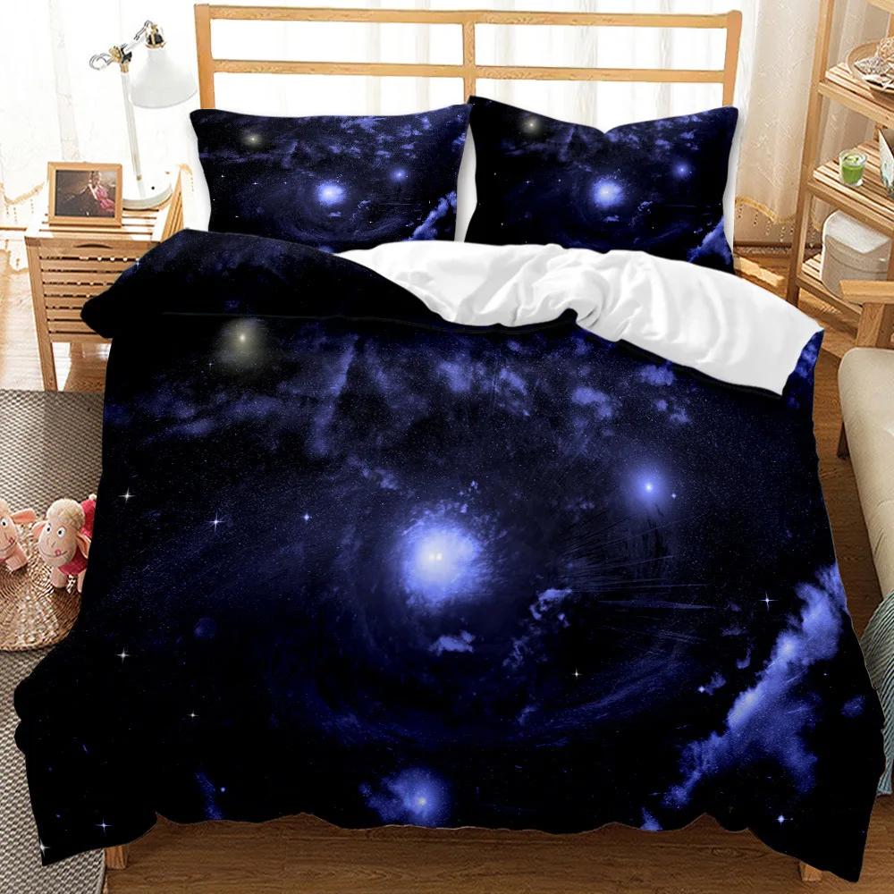 

Комплект пододеяльника «Звездное небо» размера кинг, зеленый, тема неба, абстрактная композиция, принт с концепцией космоса, полуторный полиэстеровый комплект постельного белья 70x133cm 2pcs