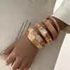 Vintage Geometric Gradient Drip Oil Wide Bangle Bracelet Accessories