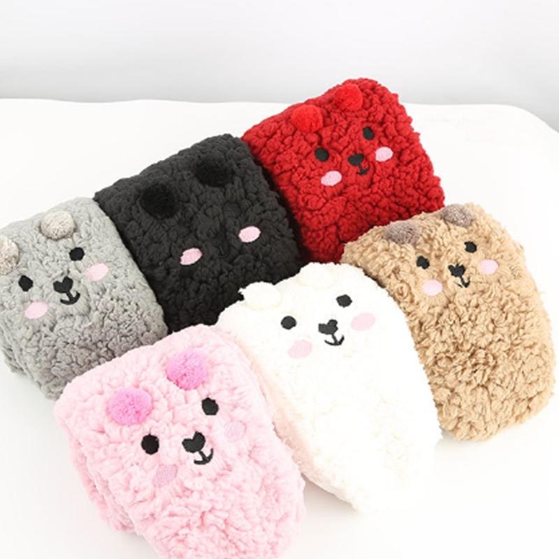 Women's Thicker Warm Fuzzy Socks Plush Warm Winter Socks for Sleep Home,Soft Cozy Socks Cartoon Doll Ankle Crew Socks