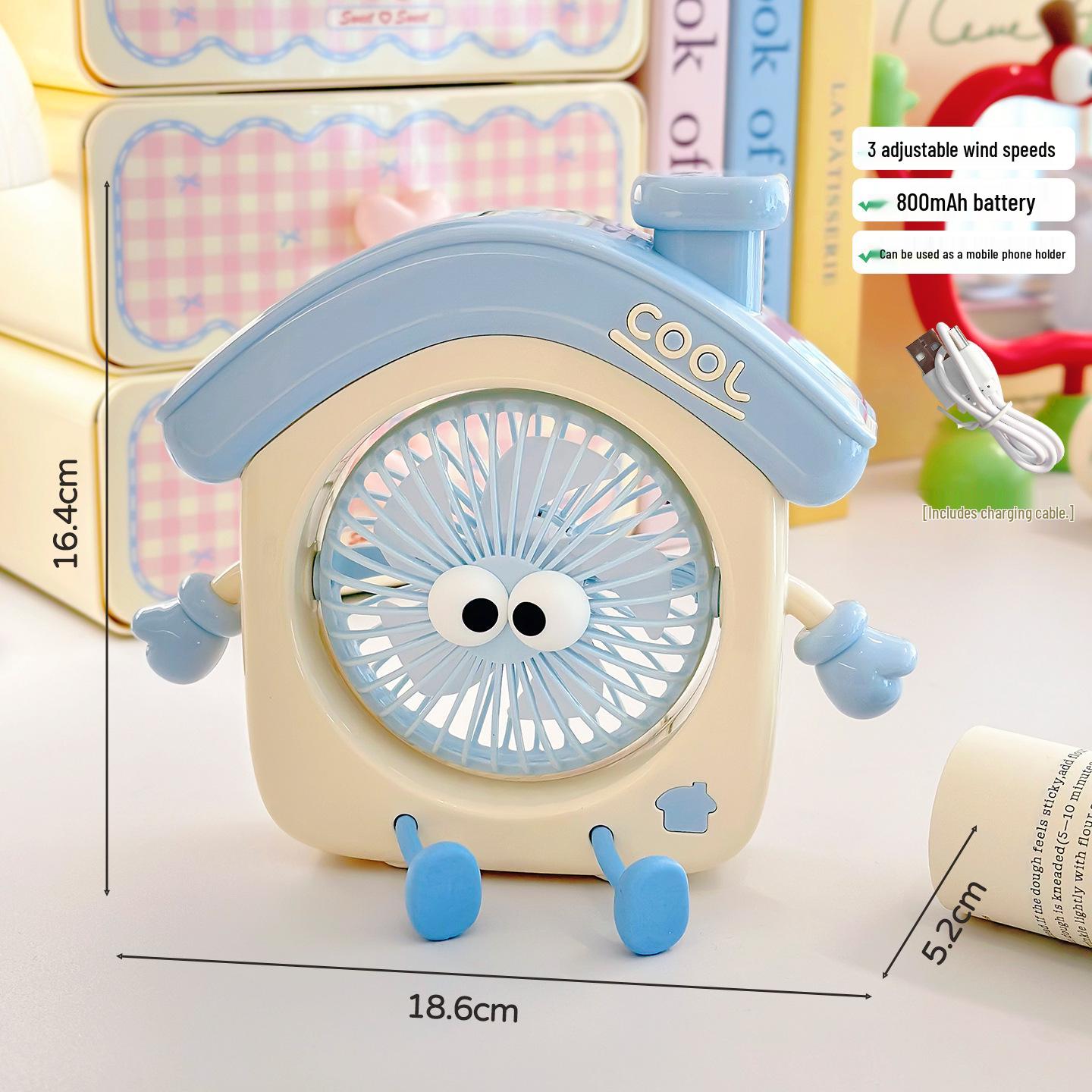

Rechargeable Three-Speed Silent Mini Fan: Desktop & Wide-Angle for Dorms and Offices Refer to image