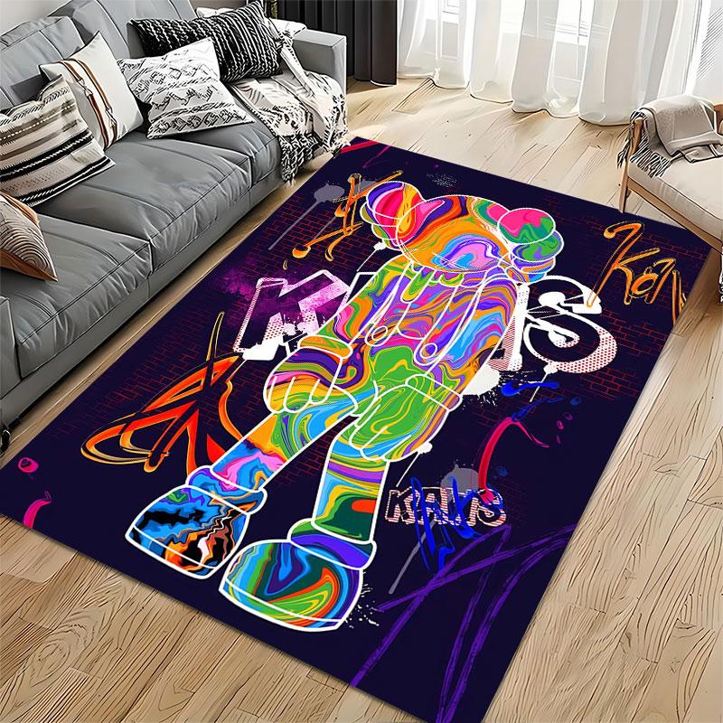 Colorful Street Art Figure Design suitable as a non-slip mat for the living room or bedroom sofa