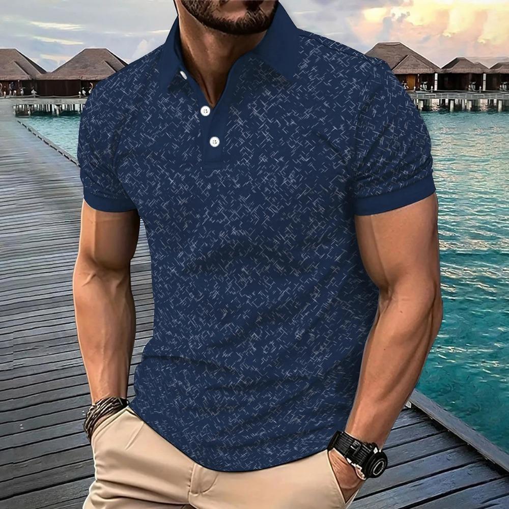 Men Polo Men Shirt Short Sleeve Polo Shirt Print Polo New Clothing Summer Streetwear Casual Fashion Men Tops
