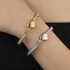 European and American Titanium Steel Bracelet Open Bracelet Heart Shaped Hand