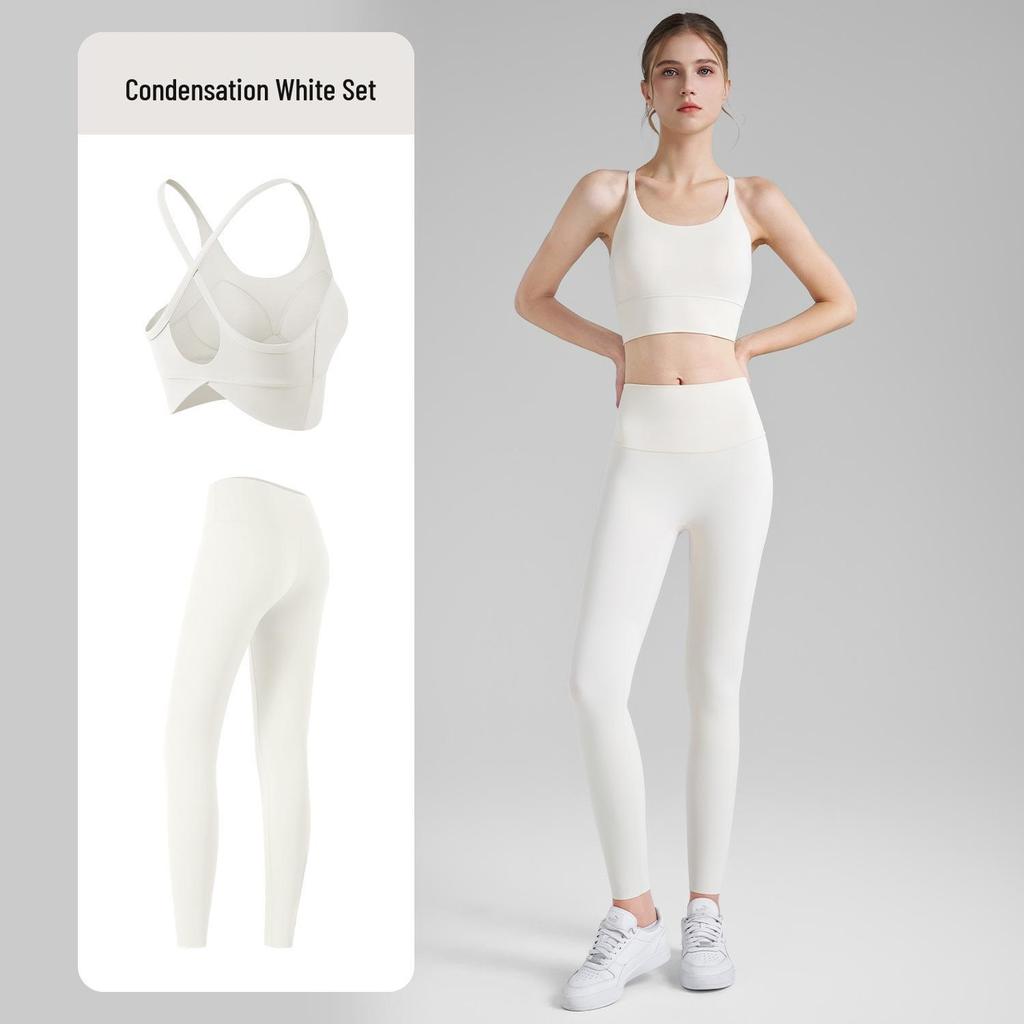 Summer Women's Yoga Set: Water Drop Back Tank & Anti-Roll-Up Pants