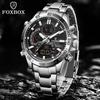 FOXBOX Top Luxury Mens Watch LIGE Fashion LED Digital Watches Men Gifts 50M Waterproof Luminous Steel Quartz Wristwatches Reloj