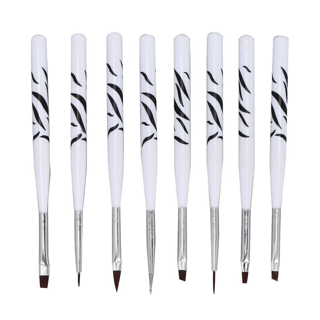 Set di 8 pennelli per nail art professionali per casa, salone di bellezza, pittura unghie, disegno, pennello liner per artista