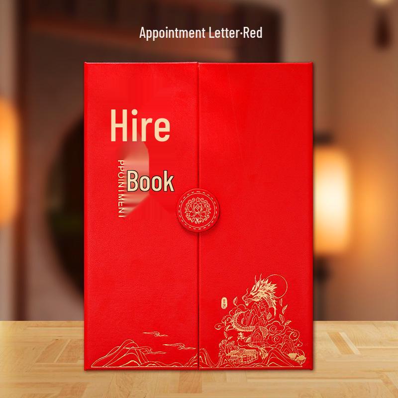 Luxury Custom Leather Three-fold Dragon Soaring Appointment Certificate Case
