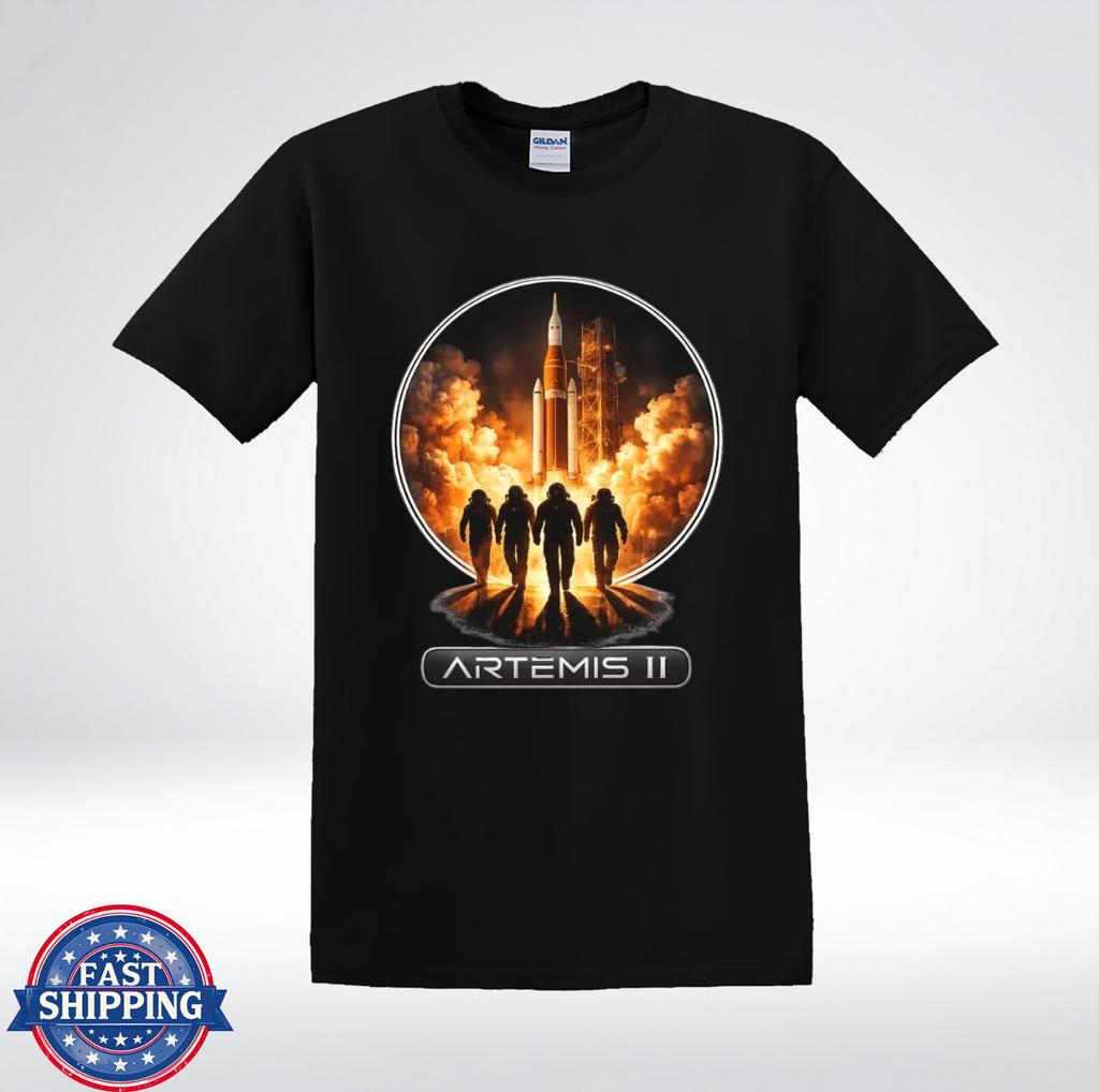 NASA Artemis II Rocket Launch Astronaut Crew Space Mission T-Shirt